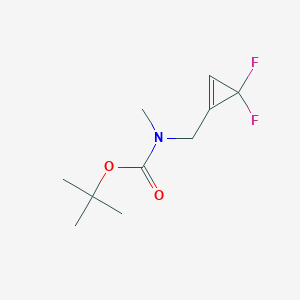 molecular formula C10H15F2NO2 B2696214 叔丁基((3,3-二氟环丙-1-烯-1-基)甲基)(甲基)氨基甲酸酯 CAS No. 2228376-48-3