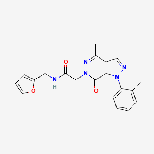 molecular formula C20H19N5O3 B2696218 N-(噻吩-2-基甲基)-2-(4-甲基-7-氧代-1-(邻甲苯)-1H-吡唑并[3,4-d]吡啶-6(7H)-基)乙酰胺 CAS No. 942009-22-5