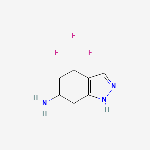 molecular formula C8H10F3N3 B2696220 4-(trifluoromethyl)-4,5,6,7-tetrahydro-1H-indazol-6-amine, Mixture of diastereomers CAS No. 2137617-61-7