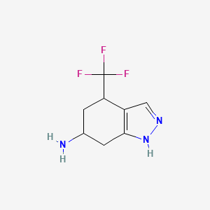 molecular formula C8H10F3N3 B2696220 4-(trifluoromethyl)-4,5,6,7-tetrahydro-1H-indazol-6-amine CAS No. 2137617-61-7