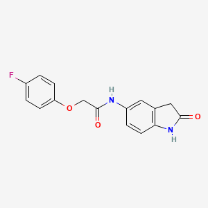 molecular formula C16H13FN2O3 B2696224 2-(4-fluorophenoxy)-N-(2-oxoindolin-5-yl)acetamide CAS No. 921865-66-9