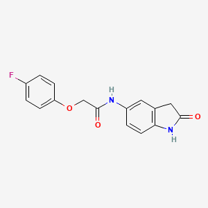 molecular formula C16H13FN2O3 B2696224 2-(4-氟苯氧基)-N-(2-氧代吲哚-5-基)乙酰胺 CAS No. 921865-66-9