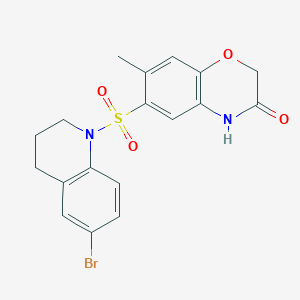 molecular formula C18H17BrN2O4S B269623 6-[(6-bromo-3,4-dihydroquinolin-1(2H)-yl)sulfonyl]-7-methyl-2H-1,4-benzoxazin-3(4H)-one 