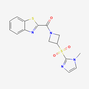 molecular formula C15H14N4O3S2 B2696236 苯并[2,3-d]噻唑-2-基(3-((1-甲基-1H-咪唑-2-基)磺酰)氮杂环丁烷-1-基)甲酮 CAS No. 2034289-42-2