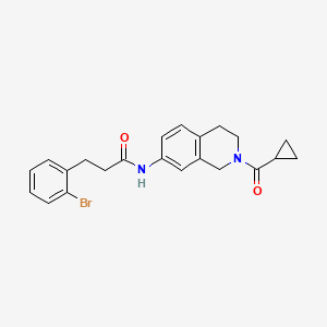 molecular formula C22H23BrN2O2 B2696238 3-(2-溴苯基)-N-(2-(环丙烷甲酰)-1,2,3,4-四氢异喹啉-7-基)丙酰胺 CAS No. 1448044-18-5
