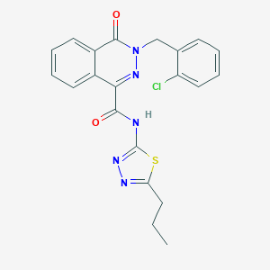 molecular formula C21H18ClN5O2S B269624 3-(2-chlorobenzyl)-4-oxo-N-(5-propyl-1,3,4-thiadiazol-2-yl)-3,4-dihydrophthalazine-1-carboxamide 