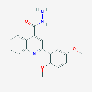 molecular formula C18H17N3O3 B2696246 2-(2,5-Dimethoxyphenyl)quinoline-4-carbohydrazide CAS No. 438214-25-6