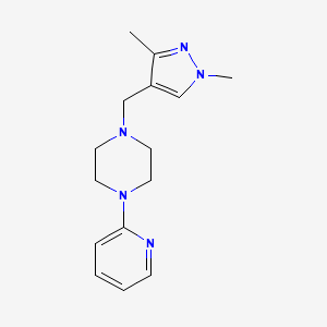 molecular formula C15H21N5 B2696252 1-[(1,3-二甲基-1H-吡唑-4-基)甲基]-4-(吡啶-2-基)哌嗪 CAS No. 1793849-88-3