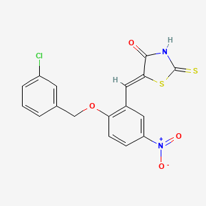 (Z)-5-(2-((3-chlorobenzyl)oxy)-5-nitrobenzylidene)-2-thioxothiazolidin-4-one