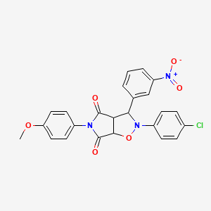 2-(4-chlorophenyl)-5-(4-methoxyphenyl)-3-(3-nitrophenyl)dihydro-2H-pyrrolo[3,4-d]isoxazole-4,6(5H,6aH)-dione