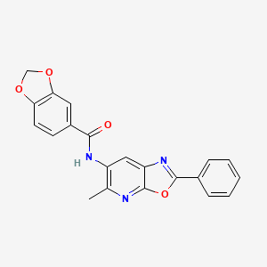 N-(5-methyl-2-phenyloxazolo[5,4-b]pyridin-6-yl)benzo[d][1,3]dioxole-5-carboxamide