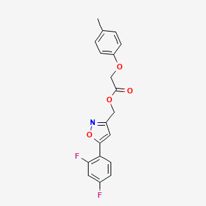 molecular formula C19H15F2NO4 B2696260 (5-(2,4-Difluorophenyl)isoxazol-3-yl)methyl 2-(p-tolyloxy)acetate CAS No. 1021093-56-0
