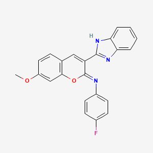 3-(1H-benzimidazol-2-yl)-N-(4-fluorophenyl)-7-methoxychromen-2-imine