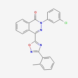 molecular formula C23H15ClN4O2 B2696275 2-(3-氯苯基)-4-[3-(2-甲基苯基)-1,2,4-噁二唑-5-基]邻苯二酮-1(2H)-酮 CAS No. 1291869-30-1