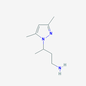 molecular formula C9H17N3 B2696292 3-(3,5-二甲基-1H-吡唑-1-基)丁-1-胺 CAS No. 1006323-23-4