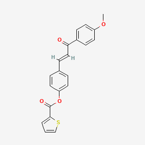 molecular formula C21H16O4S B2696293 4-[(E)-3-(4-甲氧基苯基)-3-氧代-1-丙烯基]苯基 2-噻吩羧酸酯 CAS No. 331460-47-0