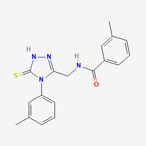 molecular formula C18H18N4OS B2696297 3-甲基-N-((5-硫代-4-(间甲苯)-4,5-二氢-1H-1,2,4-三唑-3-基)甲基)苯甲酰胺 CAS No. 391886-63-8