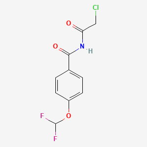 molecular formula C10H8ClF2NO3 B2696298 N-(2-氯乙酰)-4-(二氟甲氧基)苯甲酰胺 CAS No. 568555-99-7