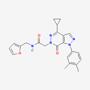 molecular formula C23H23N5O3 B2696303 2-(4-环丙基-1-(3,4-二甲基苯基)-7-氧代-1H-吡唑并[3,4-d]吡啉-6(7H)-基)-N-(呋喃-2-基甲基)乙酰胺 CAS No. 1105203-53-9
