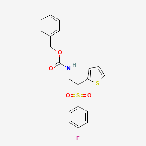 Benzyl (2-((4-fluorophenyl)sulfonyl)-2-(thiophen-2-yl)ethyl)carbamate