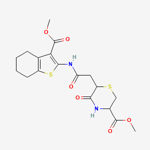 Methyl 6-[2-[(3-methoxycarbonyl-4,5,6,7-tetrahydro-1-benzothiophen-2-yl)amino]-2-oxoethyl]-5-oxothiomorpholine-3-carboxylate