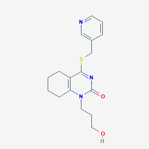 1-(3-hydroxypropyl)-4-((pyridin-3-ylmethyl)thio)-5,6,7,8-tetrahydroquinazolin-2(1H)-one