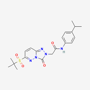 molecular formula C20H25N5O4S B2696317 2-[6-(tert-butylsulfonyl)-3-oxo[1,2,4]triazolo[4,3-b]pyridazin-2(3H)-yl]-N-(4-isopropylphenyl)acetamide CAS No. 1189650-17-6