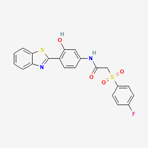 N-(4-(benzo[d]thiazol-2-yl)-3-hydroxyphenyl)-2-((4-fluorophenyl)sulfonyl)acetamide