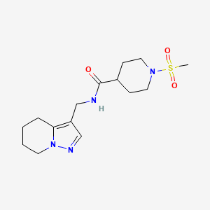 molecular formula C15H24N4O3S B2696327 1-(甲磺酰)-N-((4,5,6,7-四氢吡唑[1,5-a]吡啉-3-基)甲基)哌啶-4-甲酰胺 CAS No. 2034265-62-6