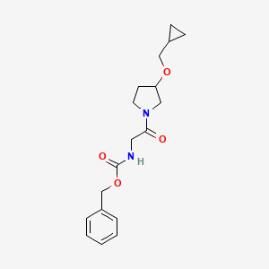 molecular formula C18H24N2O4 B2696330 Benzyl (2-(3-(cyclopropylmethoxy)pyrrolidin-1-yl)-2-oxoethyl)carbamate CAS No. 2034343-28-5