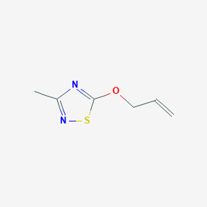 molecular formula C6H8N2OS B2696335 3-Methyl-5-(prop-2-en-1-yloxy)-1,2,4-thiadiazole CAS No. 2169446-20-0