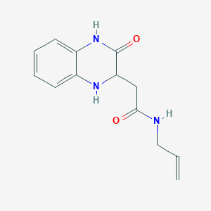 molecular formula C13H15N3O2 B2696340 2-(3-oxo-2,4-dihydro-1H-quinoxalin-2-yl)-N-prop-2-enylacetamide CAS No. 1009721-82-7