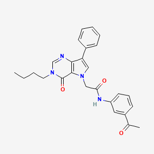 molecular formula C26H26N4O3 B2696343 N-(3-acetylphenyl)-2-(3-butyl-4-oxo-7-phenyl-3,4-dihydro-5H-pyrrolo[3,2-d]pyrimidin-5-yl)acetamide CAS No. 1226445-41-5