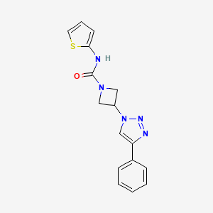 molecular formula C16H15N5OS B2696356 3-(4-苯基-1H-1,2,3-三唑-1-基)-N-(噻吩-2-基)氮杂环丁烷-1-甲酸酰胺 CAS No. 1903638-89-0