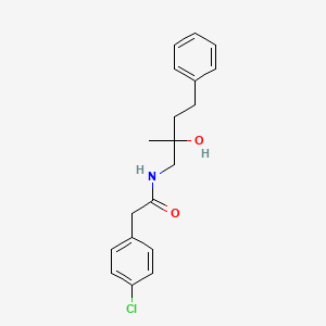 molecular formula C19H22ClNO2 B2696370 2-(4-chlorophenyl)-N-(2-hydroxy-2-methyl-4-phenylbutyl)acetamide CAS No. 1286699-53-3
