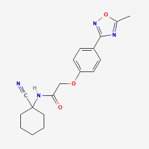 molecular formula C18H20N4O3 B2696390 N-(1-cyanocyclohexyl)-2-[4-(5-methyl-1,2,4-oxadiazol-3-yl)phenoxy]acetamide CAS No. 1197908-62-5