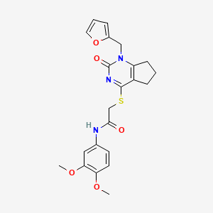 N-(3,4-dimethoxyphenyl)-2-((1-(furan-2-ylmethyl)-2-oxo-2,5,6,7-tetrahydro-1H-cyclopenta[d]pyrimidin-4-yl)thio)acetamide