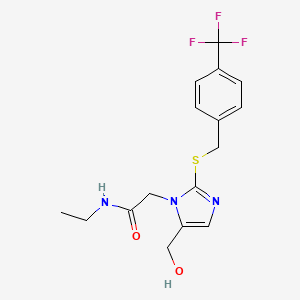 N-ethyl-2-(5-(hydroxymethyl)-2-((4-(trifluoromethyl)benzyl)thio)-1H-imidazol-1-yl)acetamide