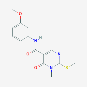 molecular formula C14H15N3O3S B2696401 N-(3-methoxyphenyl)-1-methyl-2-methylsulfanyl-6-oxopyrimidine-5-carboxamide CAS No. 891108-74-0