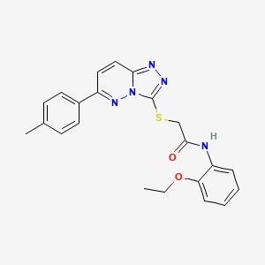 molecular formula C22H21N5O2S B2696406 N-(2-ethoxyphenyl)-2-((6-(p-tolyl)-[1,2,4]triazolo[4,3-b]pyridazin-3-yl)thio)acetamide CAS No. 894064-09-6