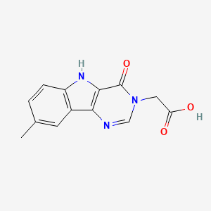 molecular formula C13H11N3O3 B2696411 (8-methyl-4-oxo-4,5-dihydro-3H-pyrimido[5,4-b]indol-3-yl)acetic acid CAS No. 1031669-77-8