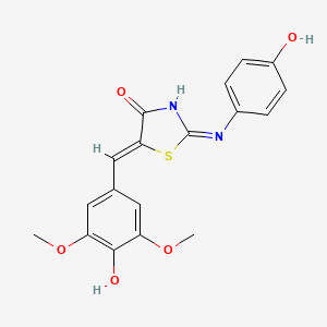 (2Z,5Z)-5-(4-hydroxy-3,5-dimethoxybenzylidene)-2-((4-hydroxyphenyl)imino)thiazolidin-4-one