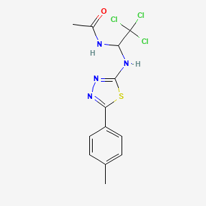 N-(2,2,2-trichloro-1-((5-(p-tolyl)-1,3,4-thiadiazol-2-yl)amino)ethyl)acetamide