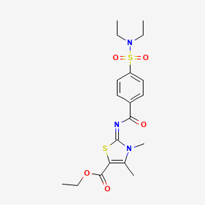 Ethyl 2-[4-(diethylsulfamoyl)benzoyl]imino-3,4-dimethyl-1,3-thiazole-5-carboxylate