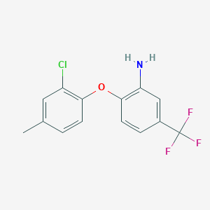 molecular formula C14H11ClF3NO B269642 2-(2-Chloro-4-methylphenoxy)-5-(trifluoromethyl)aniline 