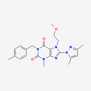 8-(3,5-dimethyl-1H-pyrazol-1-yl)-7-(2-methoxyethyl)-3-methyl-1-(4-methylbenzyl)-1H-purine-2,6(3H,7H)-dione