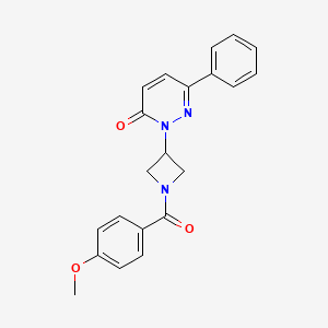 molecular formula C21H19N3O3 B2696432 2-[1-(4-Methoxybenzoyl)azetidin-3-yl]-6-phenylpyridazin-3-one CAS No. 2380194-19-2