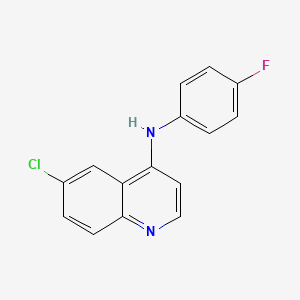 molecular formula C15H10ClFN2 B2696433 6-chloro-N-(4-fluorophenyl)quinolin-4-amine CAS No. 955315-96-5