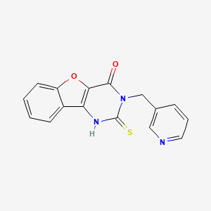 3-(pyridin-3-ylmethyl)-2-sulfanylidene-1H-[1]benzofuro[3,2-d]pyrimidin-4-one