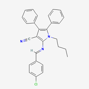 1-butyl-2-[(E)-[(4-chlorophenyl)methylidene]amino]-4,5-diphenyl-1H-pyrrole-3-carbonitrile